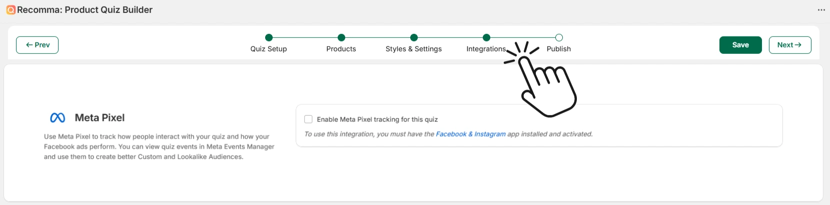 Recomma-Quiz-Builder-Integrations